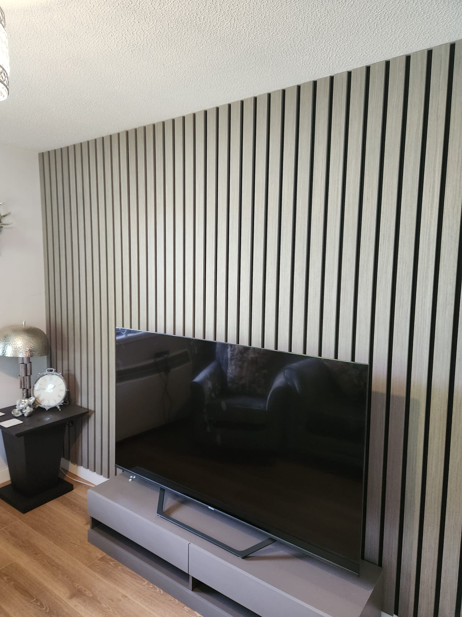Bespoke wall paneling and TV feature wall installation by Joinery Solutions Scotland